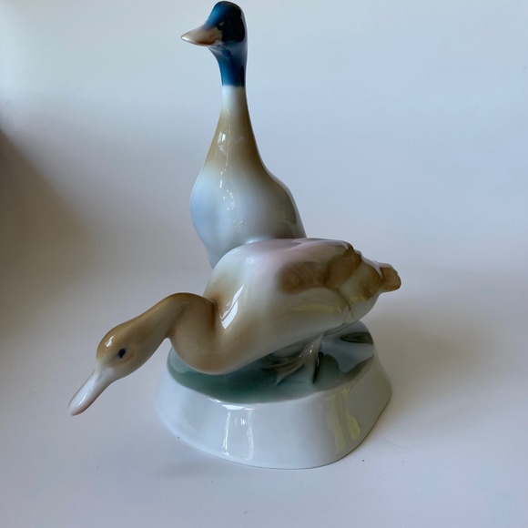 VTG ZSOLNAY Hungary Geese Couple Porcelain Figurine by András Sinkó SCARCE 1960s - Picture 8 of 10
